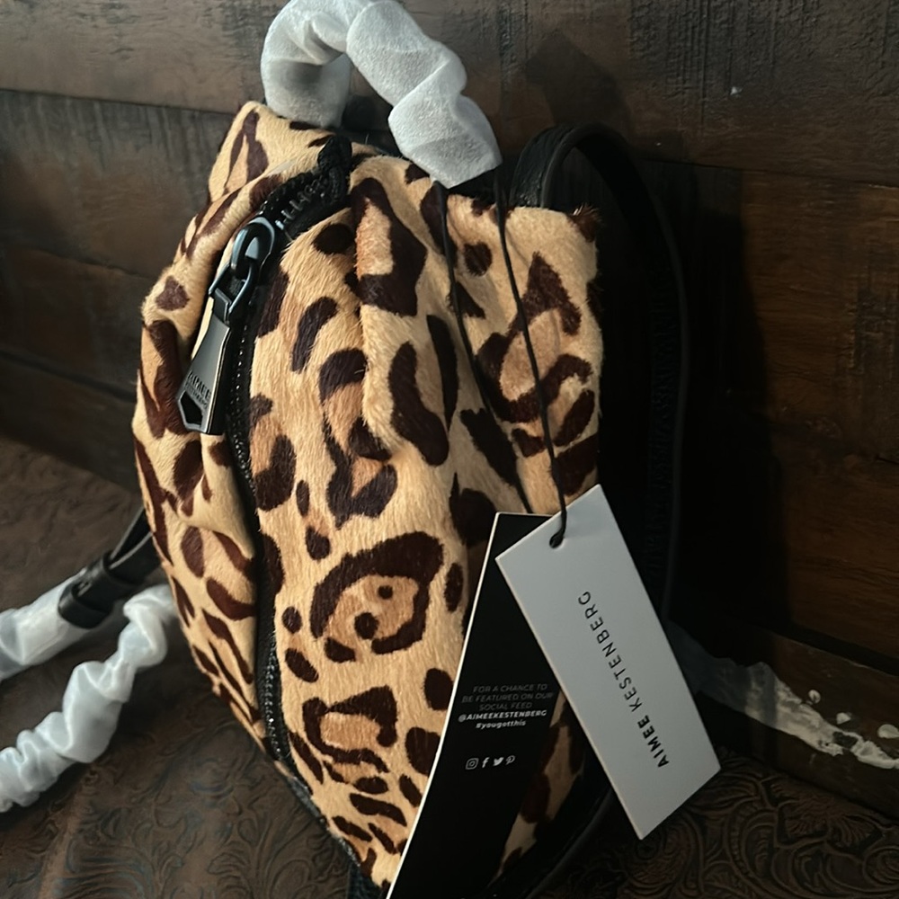 Aimee Kestenberg Tamitha leather Backpack bag Cheetah NWT - Picture 3 of 3
